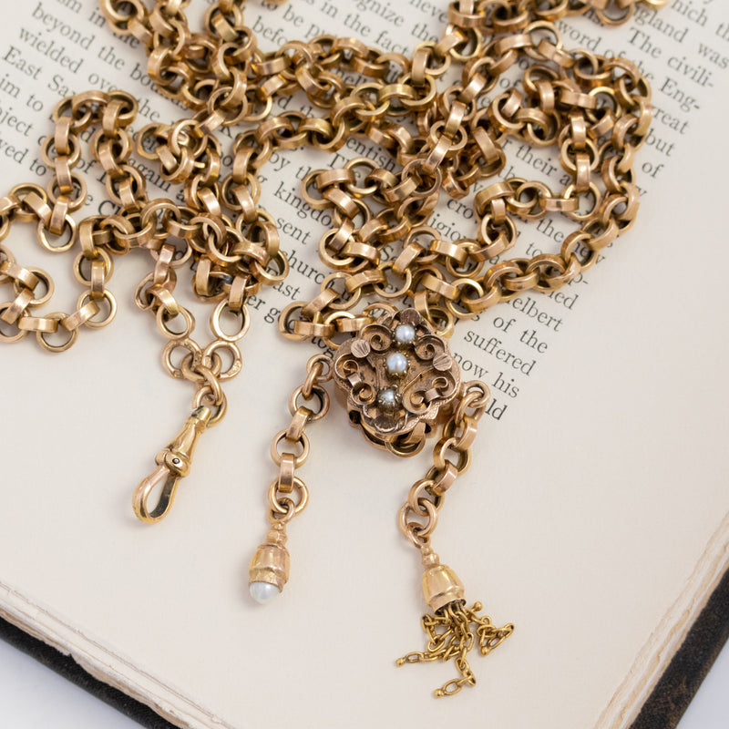 Victorian Rolo Long Chain Necklace