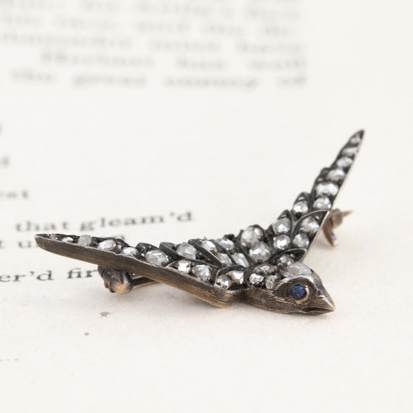 .56ctw Georgian Swallow Diamond Brooch