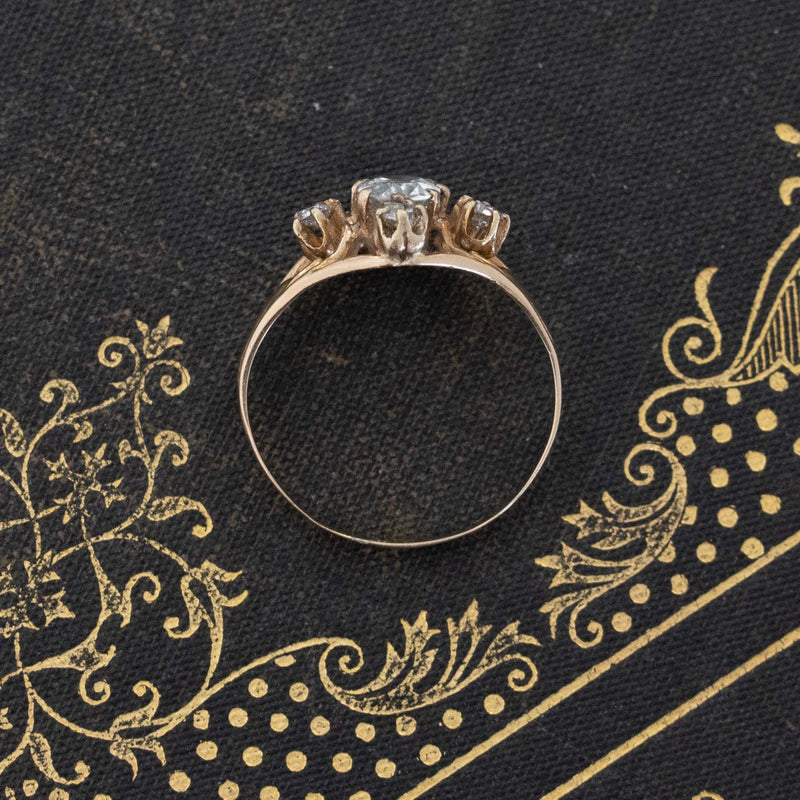 .75ctw Vintage Aquamarine & Diamond Ring