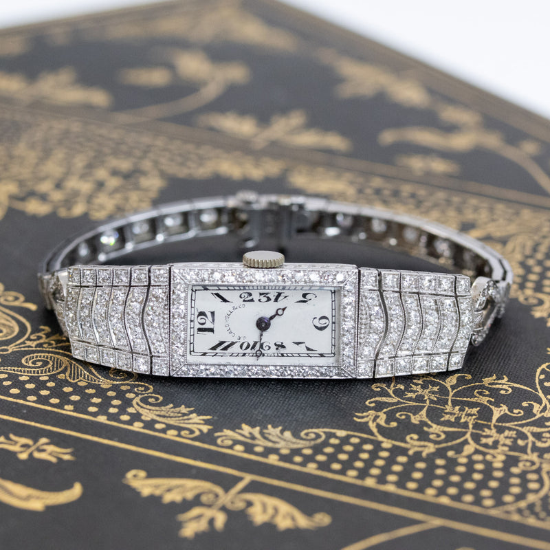 Art Deco Diamond Watch by JE Caldwell, Platinum