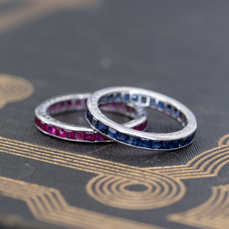 Art Deco Sapphire and Ruby Matched Bands, by Tiffany & Co