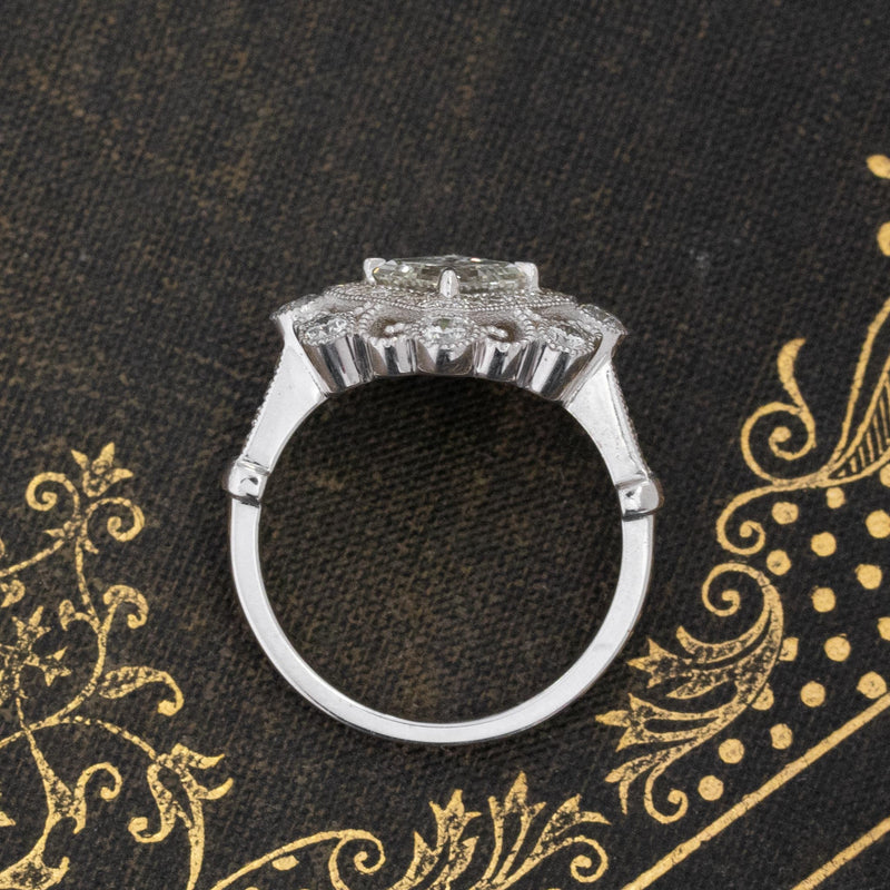 1.83ctw Asscher Cut Diamond Fancy Cluster Ring, by Maggi Simpkins