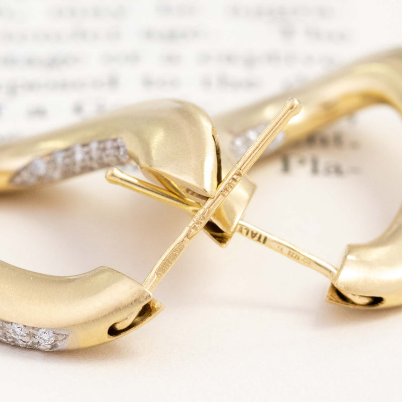 Curved Diamond Hoop Earrings, by Roberto Coin
