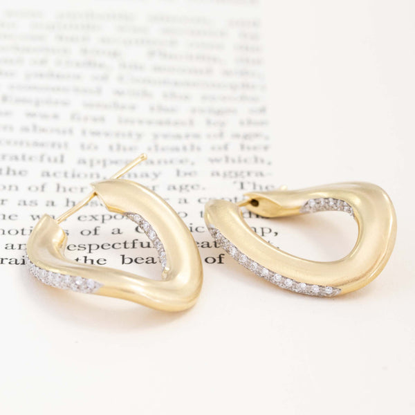 Curved Diamond Hoop Earrings, by Roberto Coin