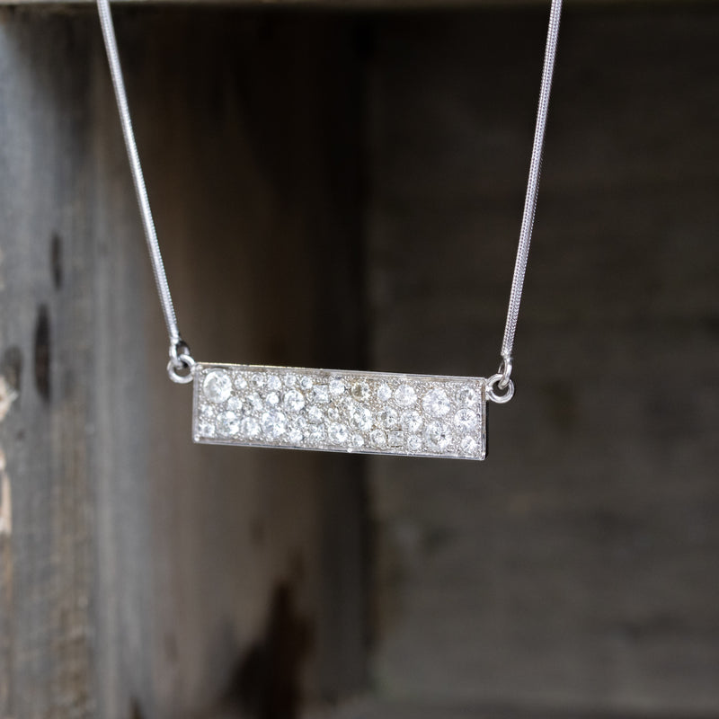 2.47ctw Diamond Plaque Necklace