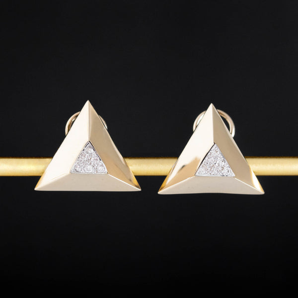 Vintage Diamond Pyramid Earrings