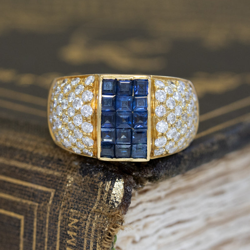 2.35ctw Diamond & Sapphire Cluster Ring, by Boucheron