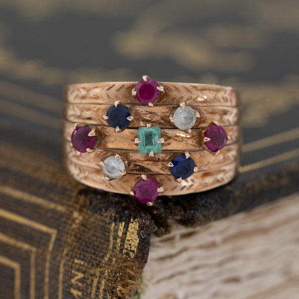 .80ctw Diamond, Sapphire & Ruby Harem Ring