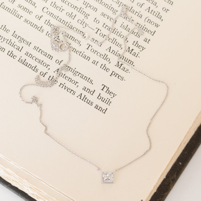.50ct French Cut Diamond Pendant, 18kt White Gold