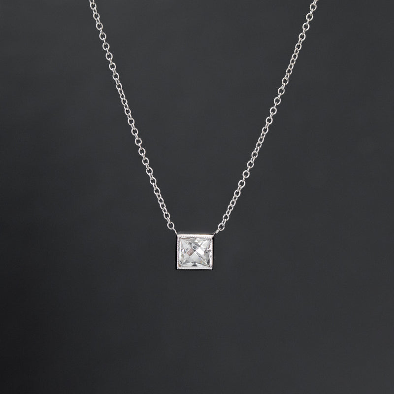 .50ct French Cut Diamond Pendant, 18kt White Gold