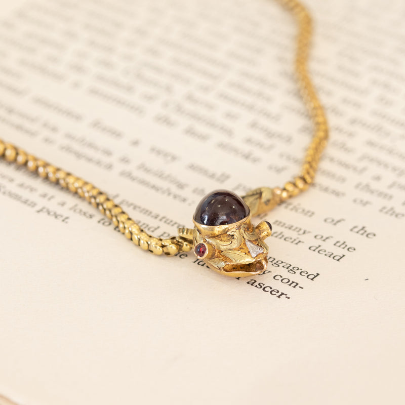 Victorian Garnet Snake Choker Necklace