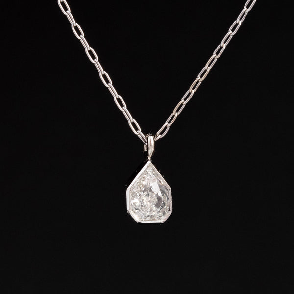 .38ct Geometric Pear Cut Diamond Dangle Pendant