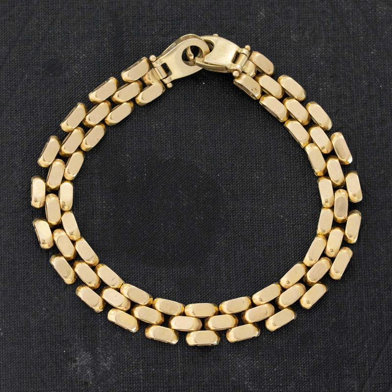 Vintage Triple Row Gold Link Bracelet