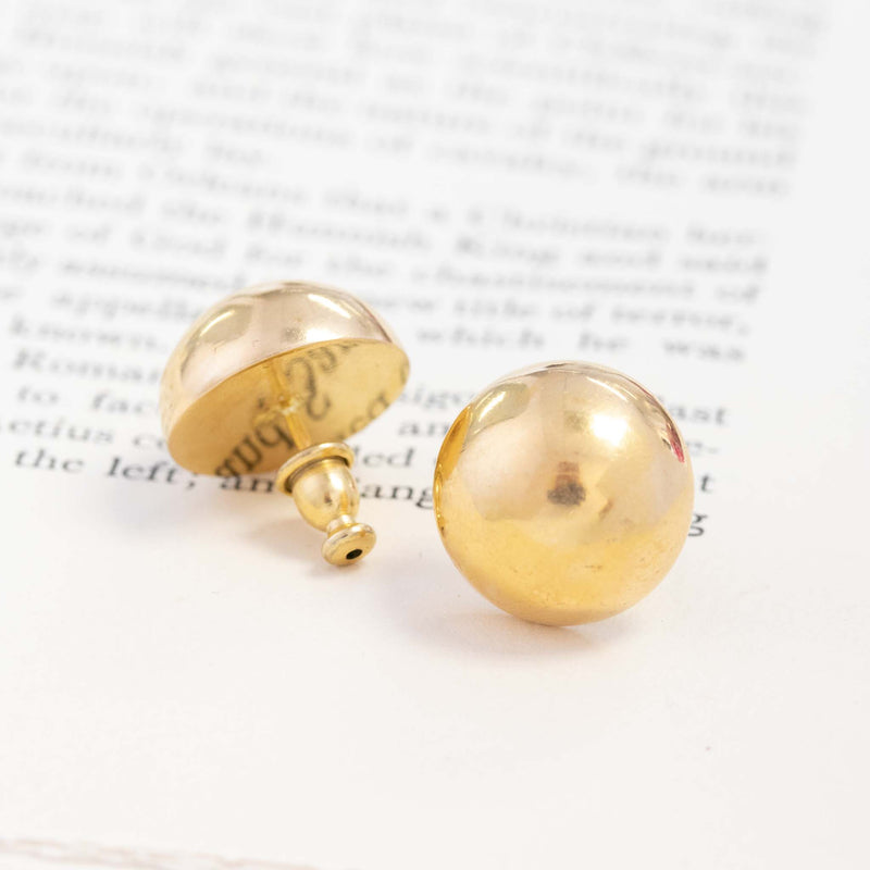Vintage Gold Button Stud Earrings