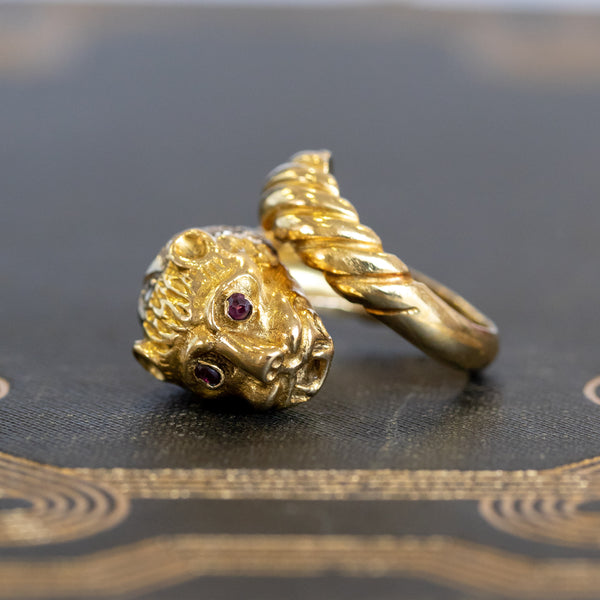 Gold Lion Ring, by Zolotas