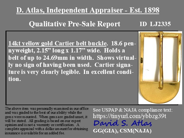 Vintage Gold Buckle, by Cartier