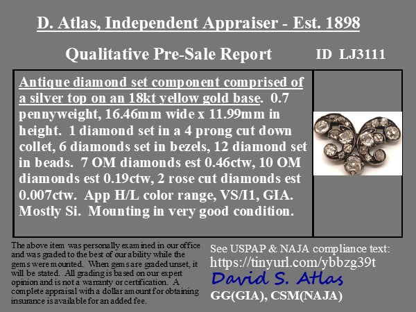 .72ctw Antique Old Mine Cut Diamond Pendant