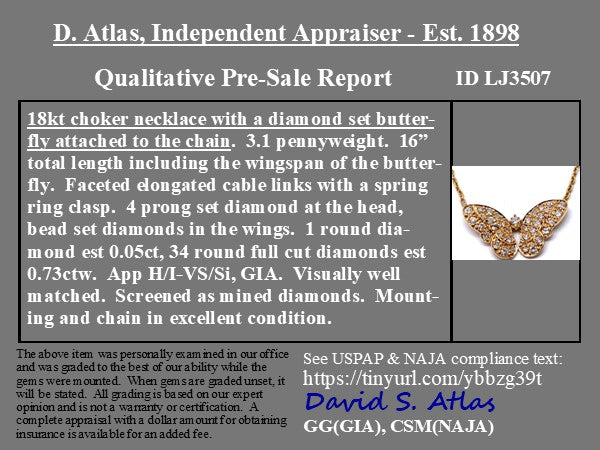 .78ctw Diamond Butterfly Pendant