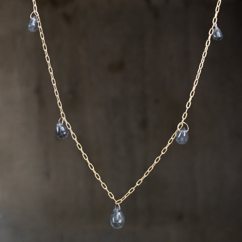 5.36ctw Grey Spinel Station Necklace