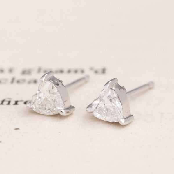 .43ctw Heart Cut Diamond Stud Earrings, White Gold