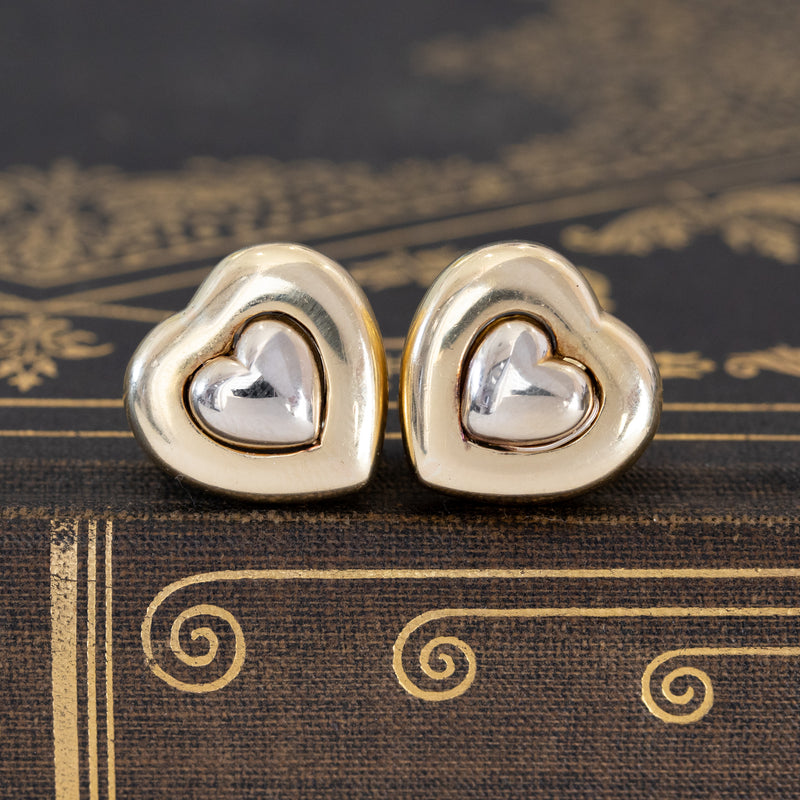 Vintage Gold Convertible Heart Earrings, by Boucheron
