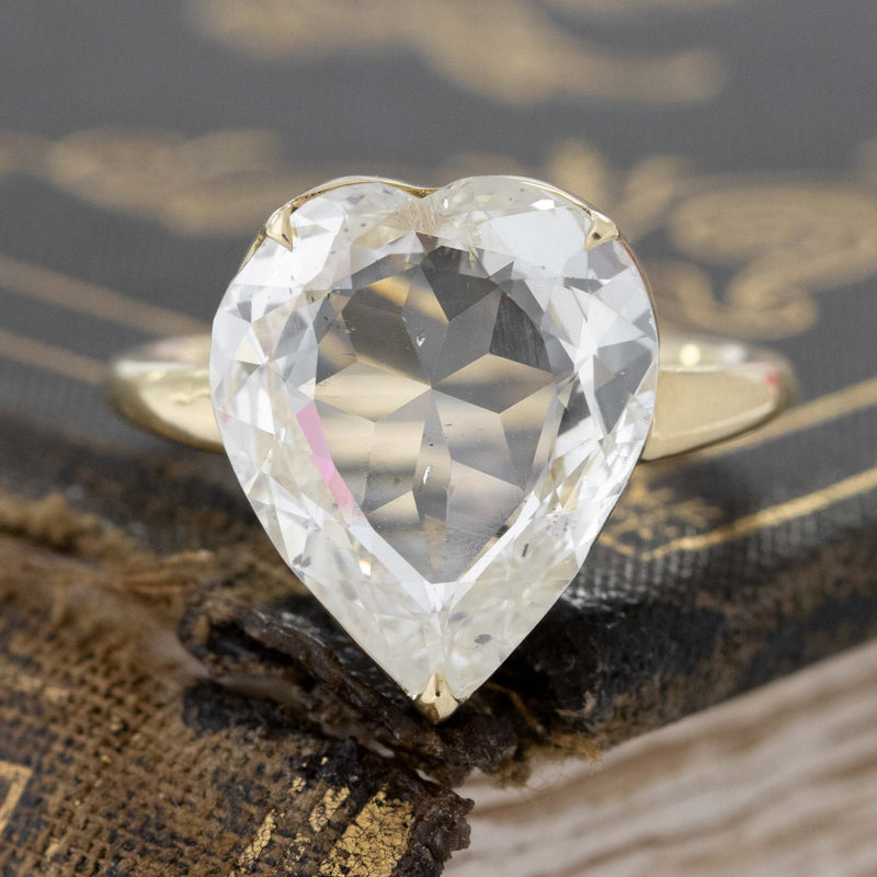 5.01ct Heart Rose Cut Diamond Solitaire, GIA M SI2