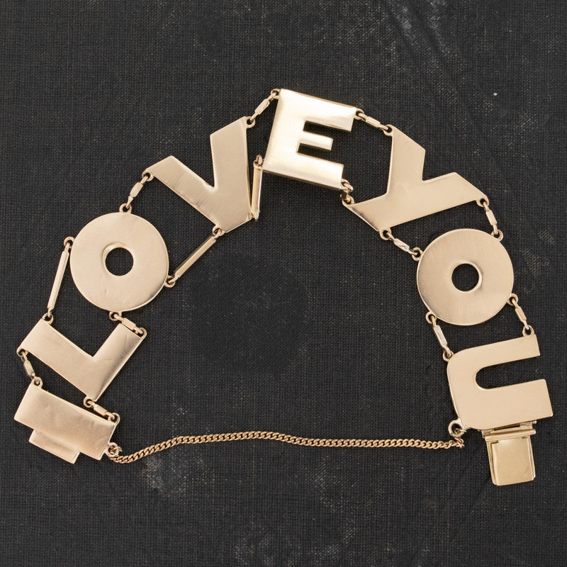Retro "I Love You" Block Bracelet