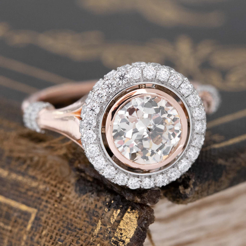 1.39ct Crown Jubilee Diamond Halo Ring, GIA
