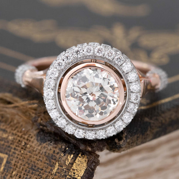 1.39ct Crown Jubilee Diamond Halo Ring, GIA