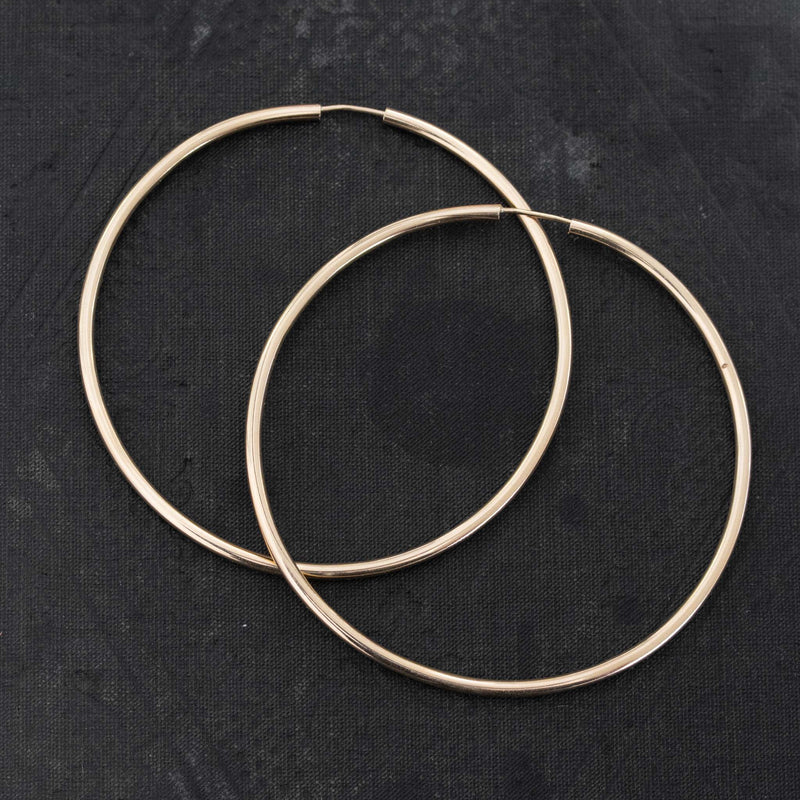 2.50" Vintage Large Hoop Earrings