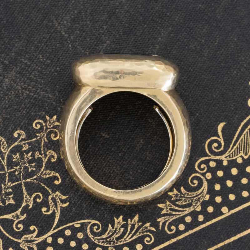 Vintage Hammered No-Heat Sapphire Ring, by David Webb