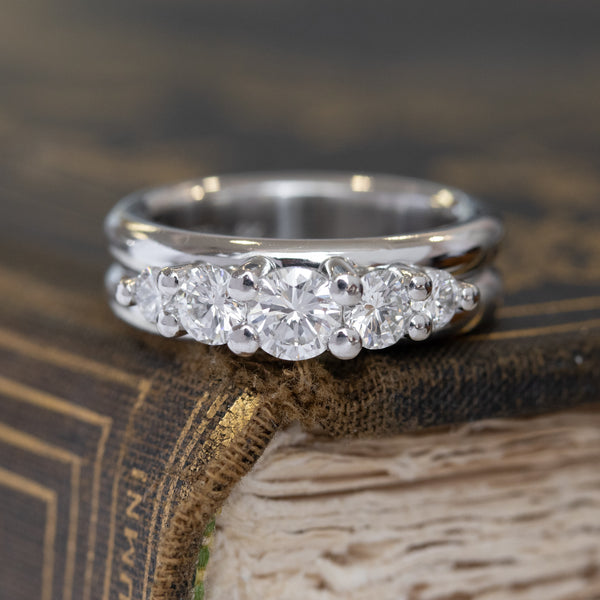 1.18ctw Round Cut 5-stone Band, by Whitney Boin