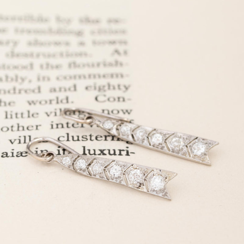 .65ctw Art Deco Diamond Conversion Earrings