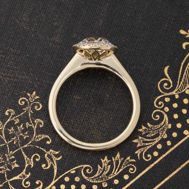 2.45ctw Old European Cut Diamond Halo Ring, GIA N VS2