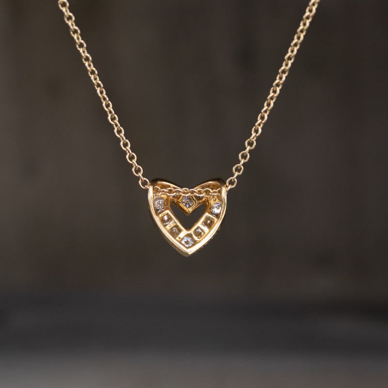 .45ctw Round Cut Diamond Heart Pendant, by Krypell