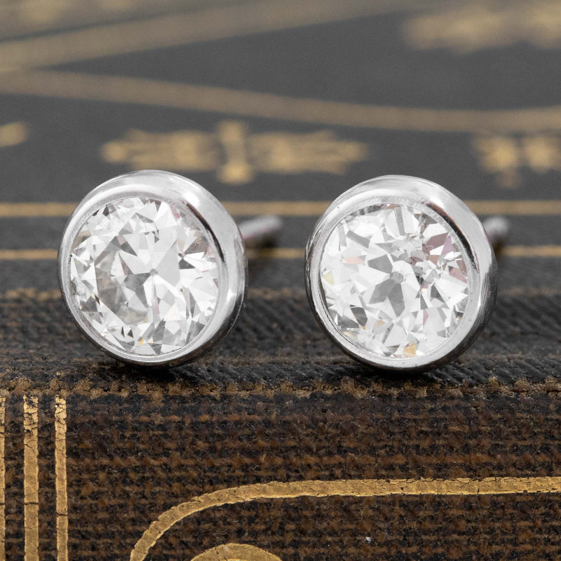 1.50ctw Old European Cut Diamond Stud Earrings