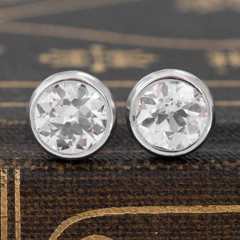 1.50ctw Old European Cut Diamond Stud Earrings
