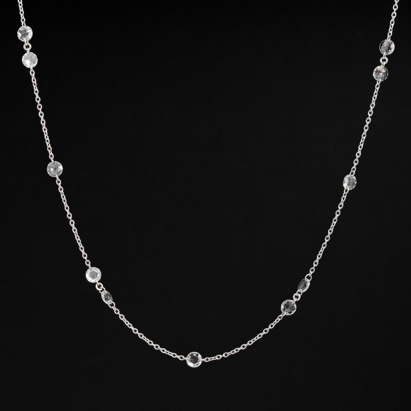 .87ctw Round Rose Cut Diamond Pierced Station Necklace