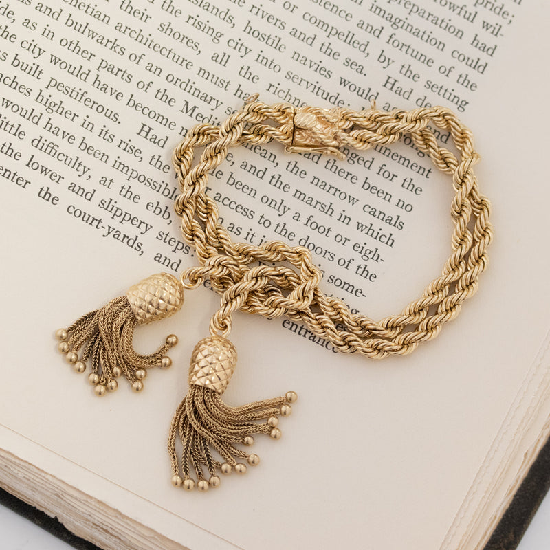 Vintage Rope Chain Tassel Bracelet