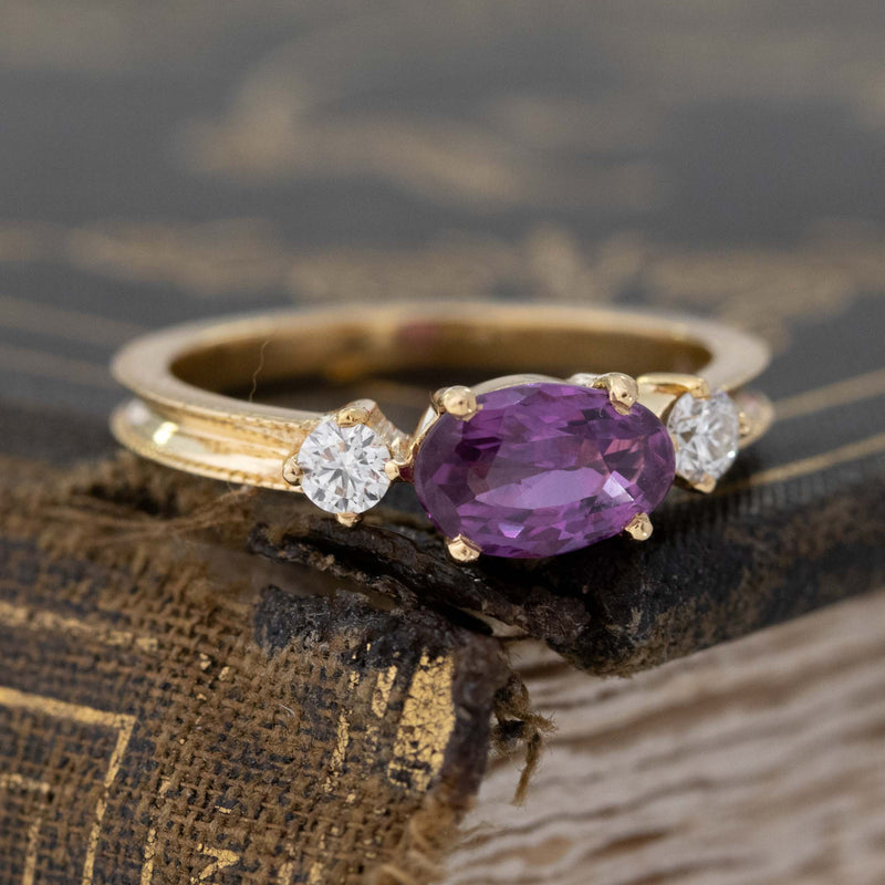 1.21ctw Vintage Pink Sapphire & Diamond Ring