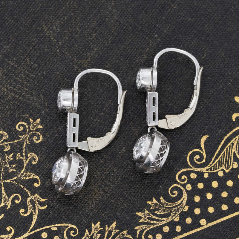 1.70ctw Art Deco Diamond Drop Earrings