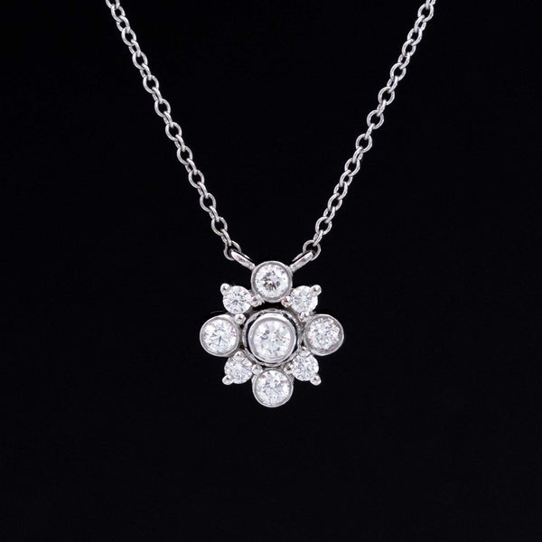 Round Cut Diamond Floral Cluster Pendant, by Kwiat