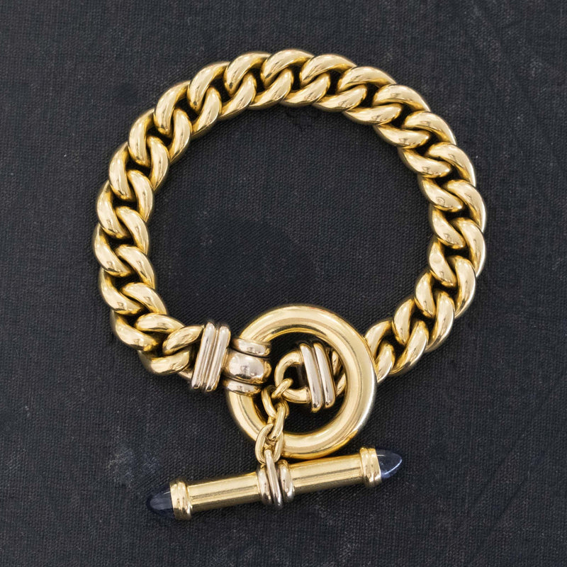 1.35ctw Vintage Curb Link Toggle Bracelet, 18kt