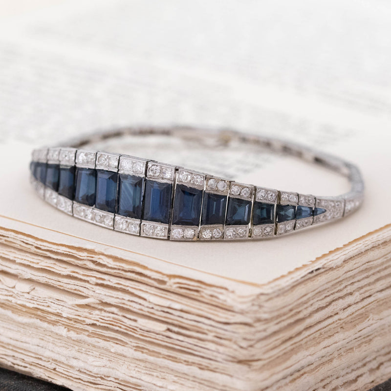 9.75ctw Sapphire & Diamond Belly Bracelet
