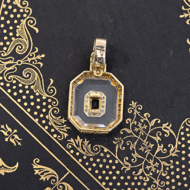 1.57ctw Sapphire & Diamond Crystal Pendant