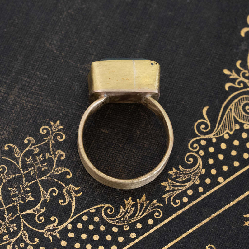 6.20ct Chunky Gold Aquamarine Ring