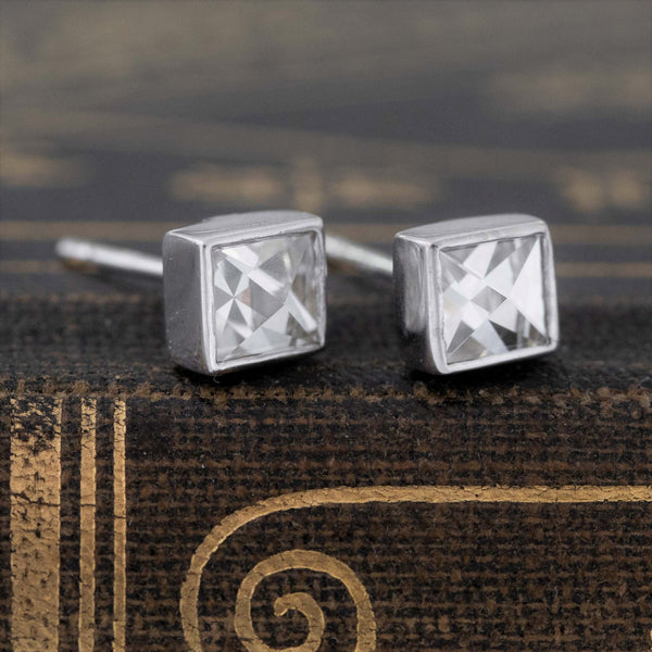 1.00ctw Point Cut Diamond Bezel Earrings