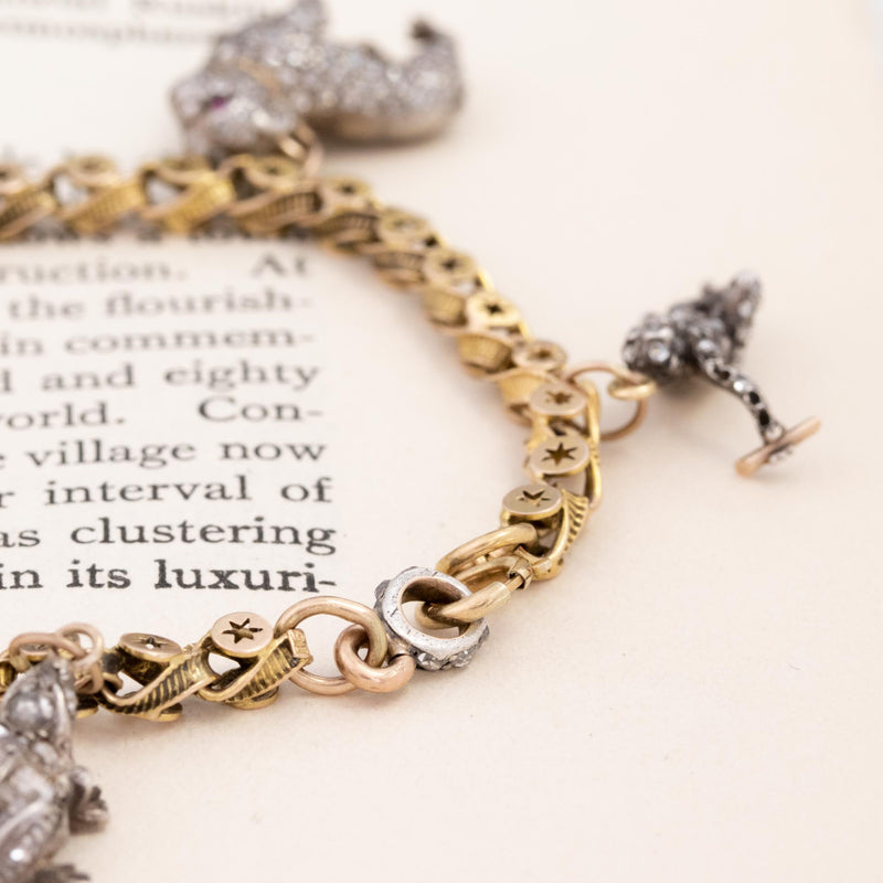 Victorian Diamond Charm Bracelet