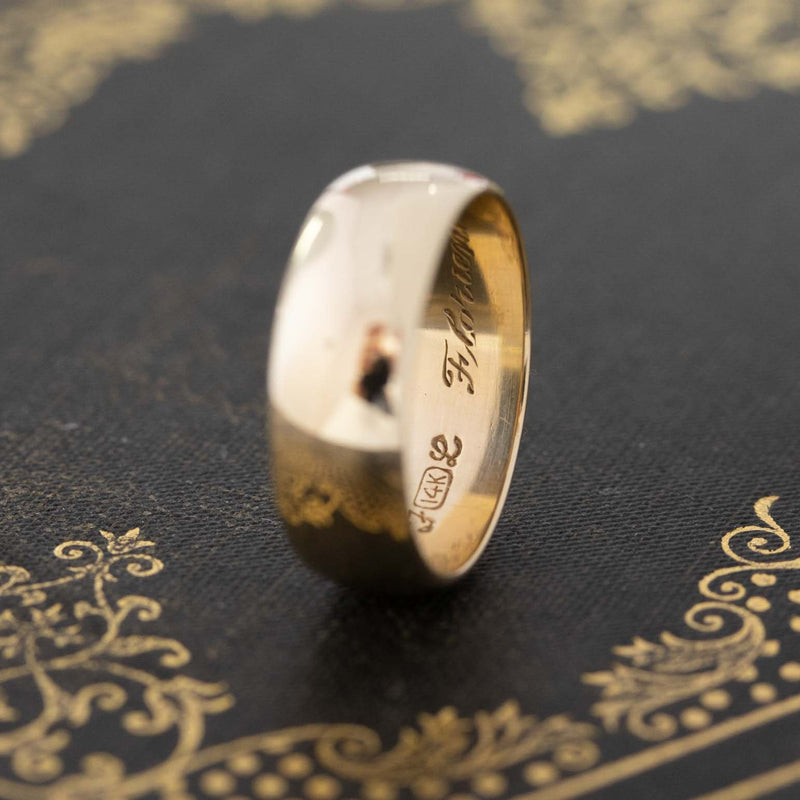 Vintage Yellow Gold Wedding Band, 6.8mm width