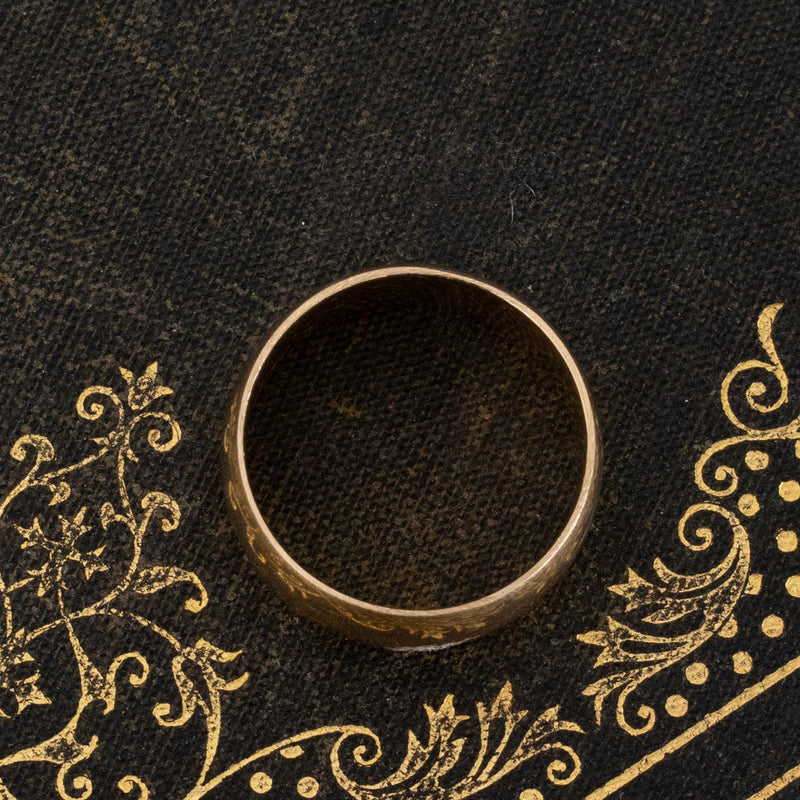 Vintage Wide Gold Band, 18kt Yellow Gold